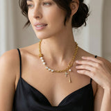 Collar de Perlas Diamante Zeraphine en Oro
