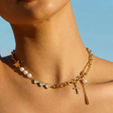 Collar de Perlas Diamante Zeraphine en Oro